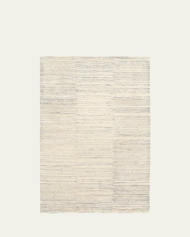 Avery Pewter Blue Hand-Tufted Wool Rug, 5' x 8'